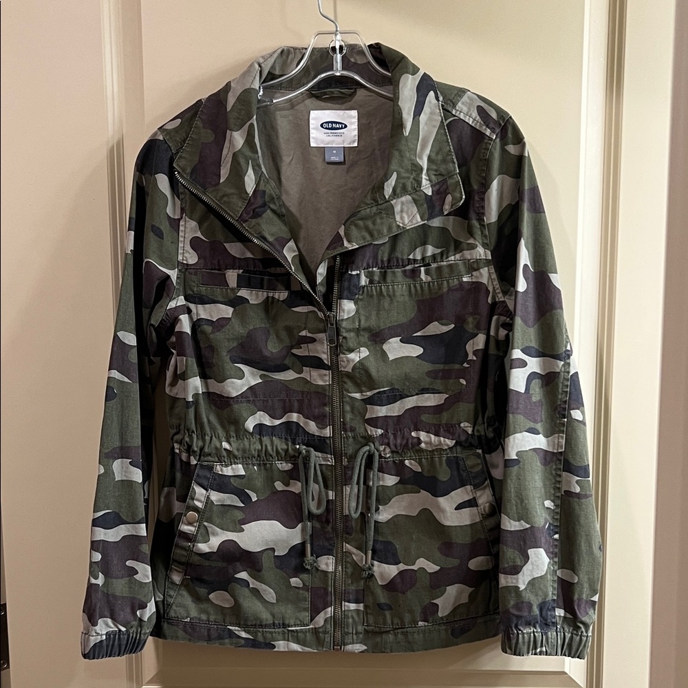 Old Navy Women's Green Camouflage Utility Jacket